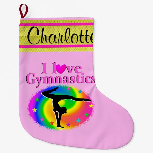 SCHATTIGEE GEPERSONALISEERDE GYMNAST KERSTKOUS GROTE KERSTSOK (Voorkant)