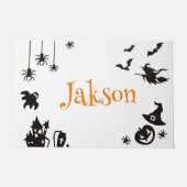 Schattigee Gepersonaliseerde Halloween Deurmat – A (Voorkant)