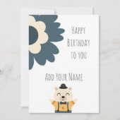 Schattigee gepersonaliseerde Happy Birthday Kaart (Voorkant)