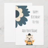 Schattigee gepersonaliseerde Happy Birthday Kaart (Voorkant / Achterkant)