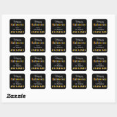 Schattigee gepersonaliseerde Happy Halloween Snoep Vierkante Sticker (Vel)