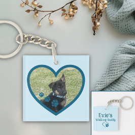 Schattigee Gepersonaliseerde Hond Wandelen Buddy H Sleutelhanger