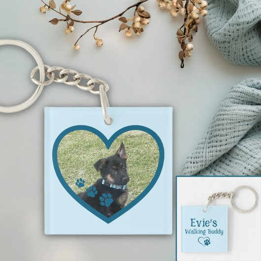 Schattigee Gepersonaliseerde Hond Wandelen Buddy H Sleutelhanger