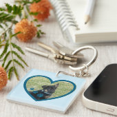 Schattigee Gepersonaliseerde Hond Wandelen Buddy H Sleutelhanger (Voorkant Rechts)