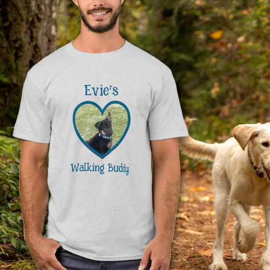 Schattigee Gepersonaliseerde Hond Wandelen Buddy H T-shirt