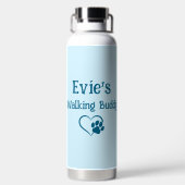 Schattigee Gepersonaliseerde Hond Wandelen Buddy H Waterfles (Achterkant)