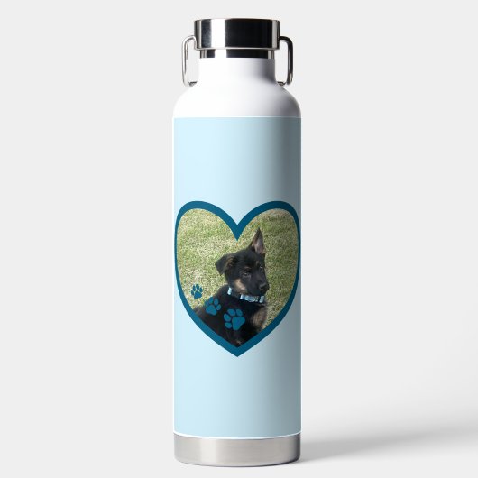 Schattigee Gepersonaliseerde Hond Wandelen Buddy H Waterfles (Voorkant)