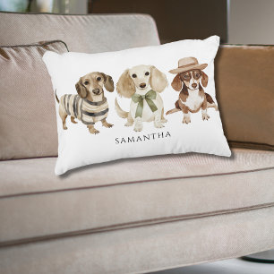 Schattigee gepersonaliseerde hond Waterverf Accent Kussen