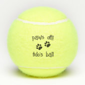 Schattigee gepersonaliseerde hondennaam Pawprint Tennisballen (Achterkant)