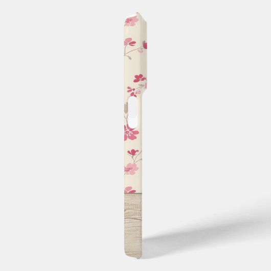 Schattigee gepersonaliseerde houten bloemenscript Case-Mate iPhone case (Achterkant / Rechts)