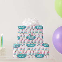 Schattigee gepersonaliseerde IcePop Zomer Verjaard Cadeaupapier
