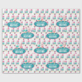 Schattigee gepersonaliseerde IcePop Zomer Verjaard Cadeaupapier (Vlak)