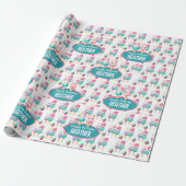 Schattigee gepersonaliseerde IcePop Zomer Verjaard Cadeaupapier (Uitgerold)