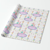 Schattigee gepersonaliseerde IcePop Zomer Verjaard Cadeaupapier (Uitgerold)