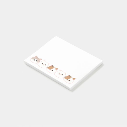Schattigee gepersonaliseerde kattenliefhebbers Pos Post-it® Notes (Schuin)