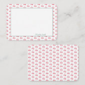 Schattigee gepersonaliseerde kers notitiekaartje (Voorkant / Achterkant)