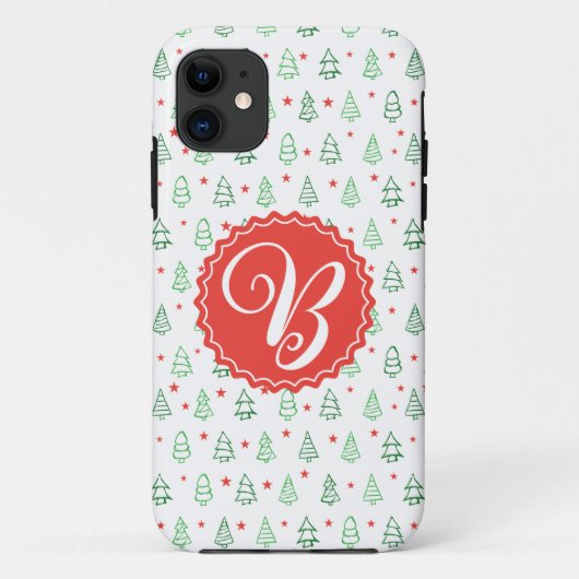 Schattigee gepersonaliseerde kerstboom Case-Mate iPhone case (Achterkant)