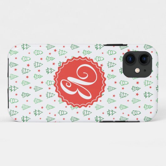 Schattigee gepersonaliseerde kerstboom Case-Mate iPhone case (Achterkant (horizontaal))