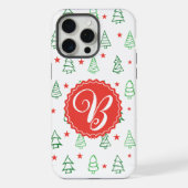 Schattigee gepersonaliseerde kerstboom iPhone hoesje (Achterkant)