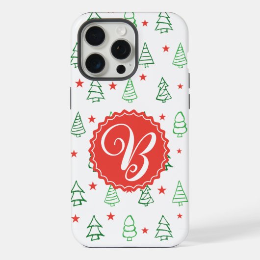 Schattigee gepersonaliseerde kerstboom iPhone hoesje (Achterkant)