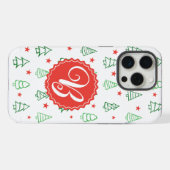 Schattigee gepersonaliseerde kerstboom iPhone hoesje (Achterkant horizontaal)