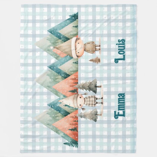 Schattigee gepersonaliseerde kerstdeken voor koppe fleece deken (Voorkant)