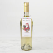 Schattigee gepersonaliseerde kerstman flessenhanger (Op fles)