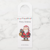 Schattigee gepersonaliseerde kerstman flessenhanger (Voorkant)