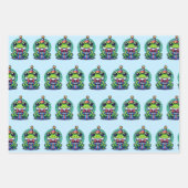 Schattigee gepersonaliseerde kikker thema verjaard inpakpapier vel (Voorkant)