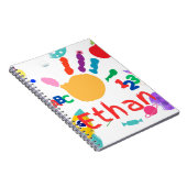 Schattigee gepersonaliseerde Kind ABC Handverf 123 Notitieboek (Rechterzijde)