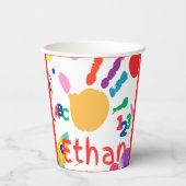 Schattigee gepersonaliseerde Kind ABC Handverf 123 Papieren Bekers (Achterkant)