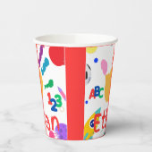 Schattigee gepersonaliseerde Kind ABC Handverf 123 Papieren Bekers (Links)