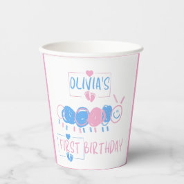 Schattigee gepersonaliseerde Kinder Doodle Worm Dr Papieren Bekers