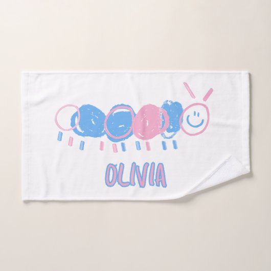 Schattigee Gepersonaliseerde Kinder Doodle Worm Te Handdoek (Handdoek)