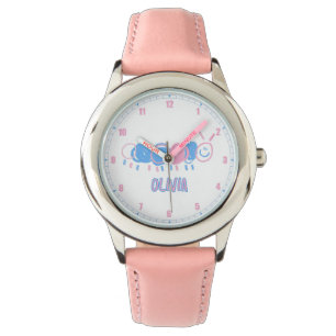 Schattigee Gepersonaliseerde Kinder Doodle Worm Te Horloge