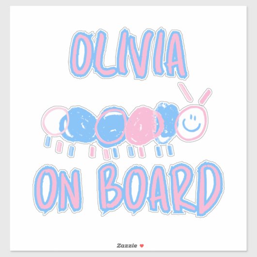 Schattigee Gepersonaliseerde Kinder Doodle Worm Te Sticker (Vel)