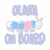 Schattigee Gepersonaliseerde Kinder Doodle Worm Te Sticker (Voorkant)