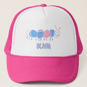 Schattigee Gepersonaliseerde Kinder Doodle Worm Te Trucker Pet