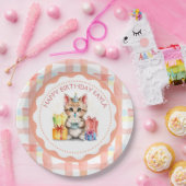 Schattigee gepersonaliseerde kitten in het Pet van Papieren Bordje (Feest)