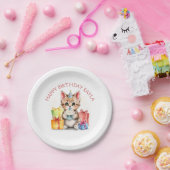 Schattigee gepersonaliseerde kitten in het Pet van Papieren Bordje (Feest)
