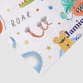 Schattigee Gepersonaliseerde Kleurrijke Dinosaurus Tissuepapier (Detail)