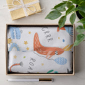 Schattigee Gepersonaliseerde Kleurrijke Dinosaurus Tissuepapier (Geschenk)