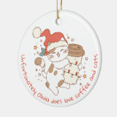 Schattigee gepersonaliseerde koffie en katten keramisch ornament (Links)