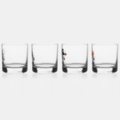 Schattigee gepersonaliseerde luiaard vossen bij en whisky glas (Links)