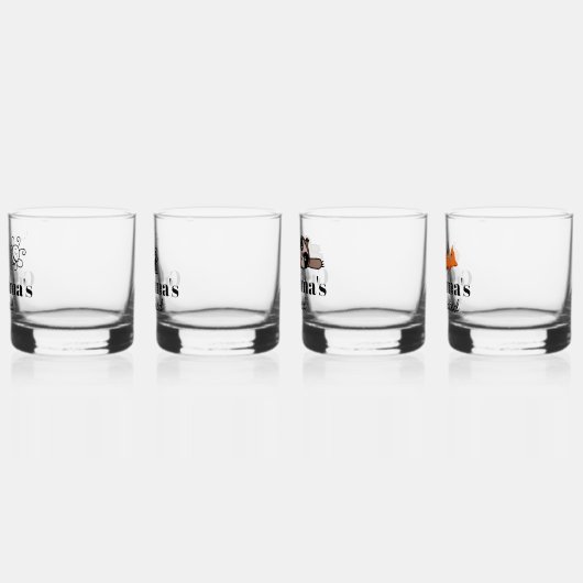Schattigee gepersonaliseerde luiaard vossen bij en whisky glas (Links)