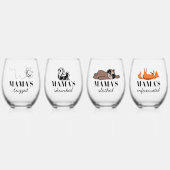 Schattigee gepersonaliseerde luiaard vossen bij en wijnglas zonder voet (Voorkant)