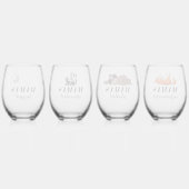 Schattigee gepersonaliseerde luiaard vossen bij en wijnglas zonder voet (Achterkant)