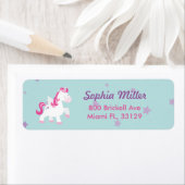 Schattigee gepersonaliseerde magische eenhoorn adr etiket (Insitu)