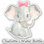 Schattigee Gepersonaliseerde Meisjes Naam Olifant  Sticker (Voorkant)