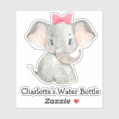 Schattigee Gepersonaliseerde Meisjes Naam Olifant  Sticker (Vel)